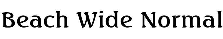 Beach Wide Normal font preview