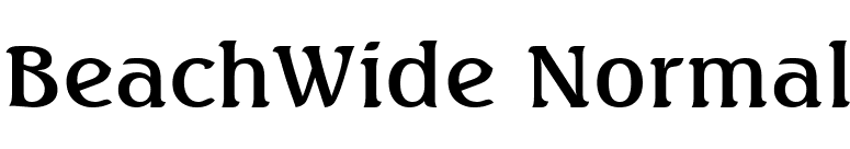 BeachWide Normal font preview