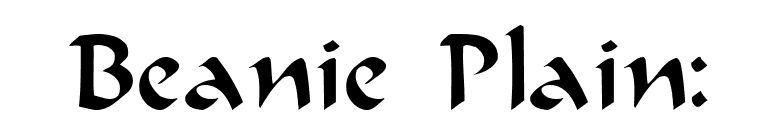 Beanie Plain: font preview