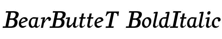 BearButteT BoldItalic font preview