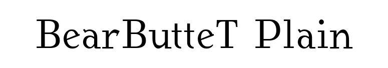 BearButteT Plain font preview