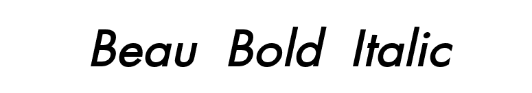 Beau Bold Italic font preview