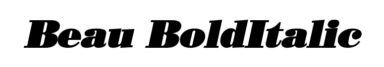 Beau BoldItalic font preview