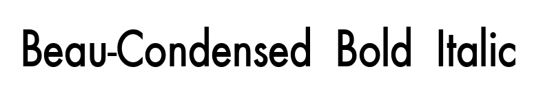 Beau-Condensed Bold Italic font preview