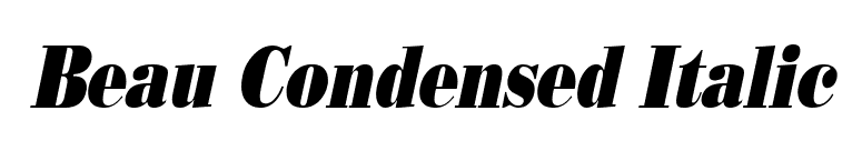 Beau Condensed Italic font preview