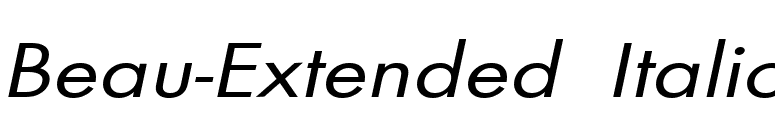 Beau-Extended Italic font preview