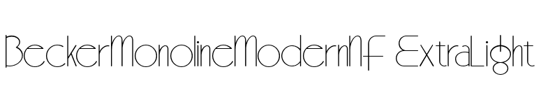 BeckerMonolineModernNF ExtraLight font preview