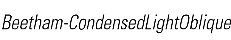 Beetham-CondensedLightOblique font preview