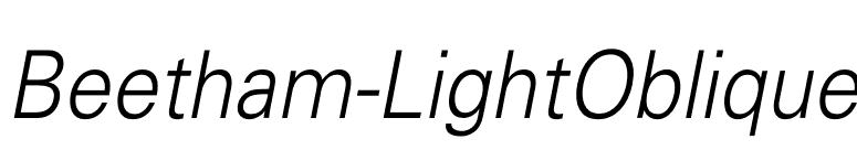 Beetham-LightOblique font preview