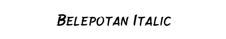 Belepotan Italic font preview
