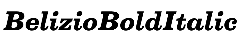BelizioBoldItalic font preview