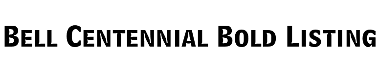 Bell Centennial Bold Listing font preview