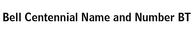 Bell Centennial Name and Number BT font preview