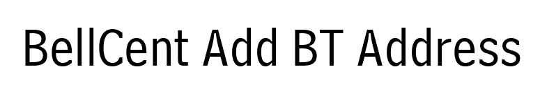BellCent Add BT Address font preview