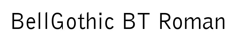 BellGothic BT Roman font preview