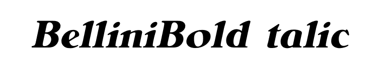 BelliniBoldItalic font preview