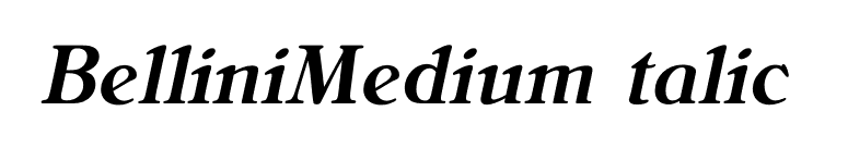 BelliniMediumItalic font preview