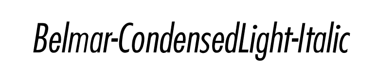 Belmar-CondensedLight-Italic font preview