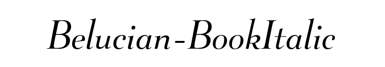Belucian-BookItalic font preview