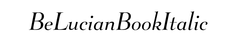 BeLucianBookItalic font preview