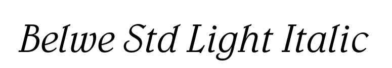 Belwe Std Light Italic font preview