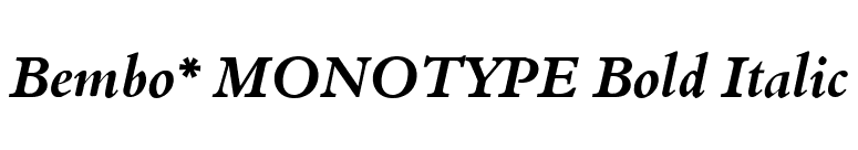 Bembo* MONOTYPE Bold Italic font preview