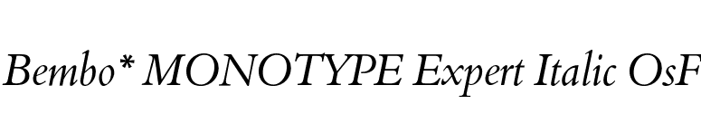 Bembo* MONOTYPE Expert Italic OsF font preview