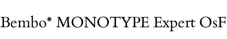 Bembo* MONOTYPE Expert OsF font preview