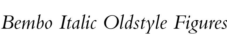 Bembo Italic Oldstyle Figures font preview