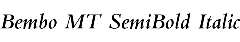 Bembo MT SemiBold Italic font preview