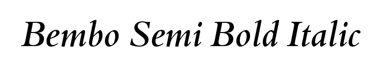 Bembo Semi Bold Italic font preview