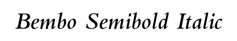Bembo Semibold Italic font preview