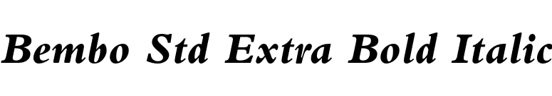 Bembo Std Extra Bold Italic font preview