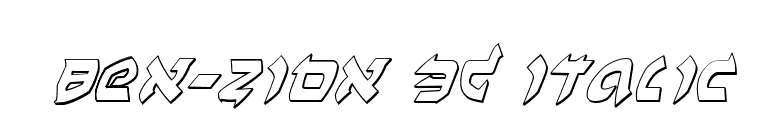 Ben-Zion 3D Italic font preview