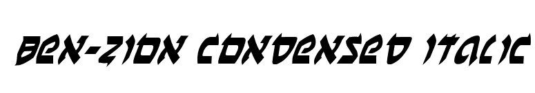 Ben-Zion Condensed Italic font preview