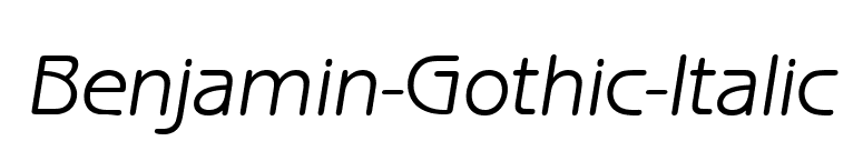 Benjamin-Gothic-Italic font preview
