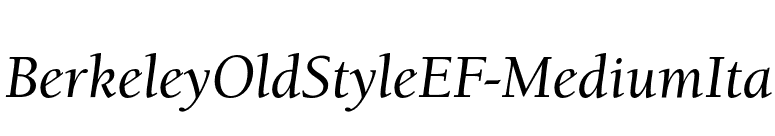 BerkeleyOldStyleEF-MediumIta font preview