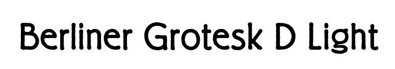 Berliner Grotesk D Light font preview