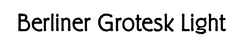 Berliner Grotesk Light font preview