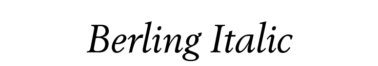 Berling Italic font preview