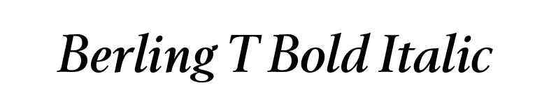 Berling T Bold Italic font preview