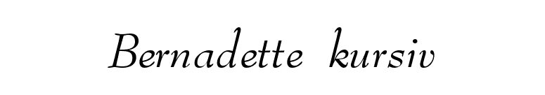 Bernadette kursiv font preview