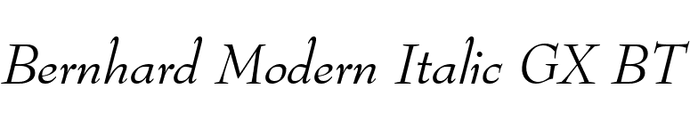 Bernhard Modern Italic GX BT font preview