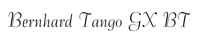 Bernhard Tango GX BT font preview