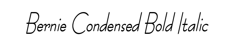 Bernie Condensed Bold Italic font preview