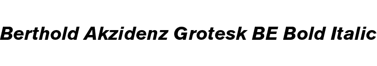 Berthold Akzidenz Grotesk BE Bold Italic font preview