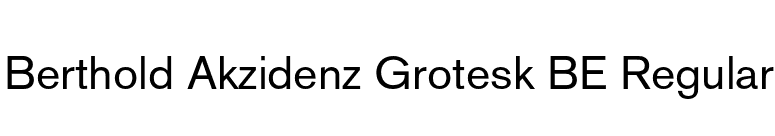 Berthold Akzidenz Grotesk BE Regular font preview