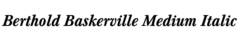 Berthold Baskerville Medium Italic font preview