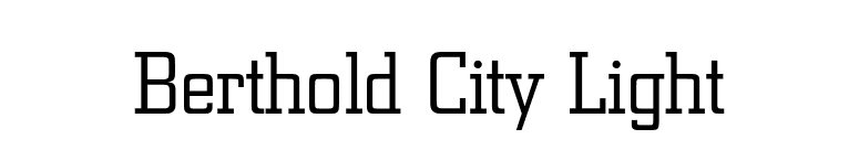 Berthold City Light font preview