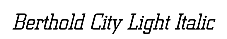 Berthold City Light Italic font preview